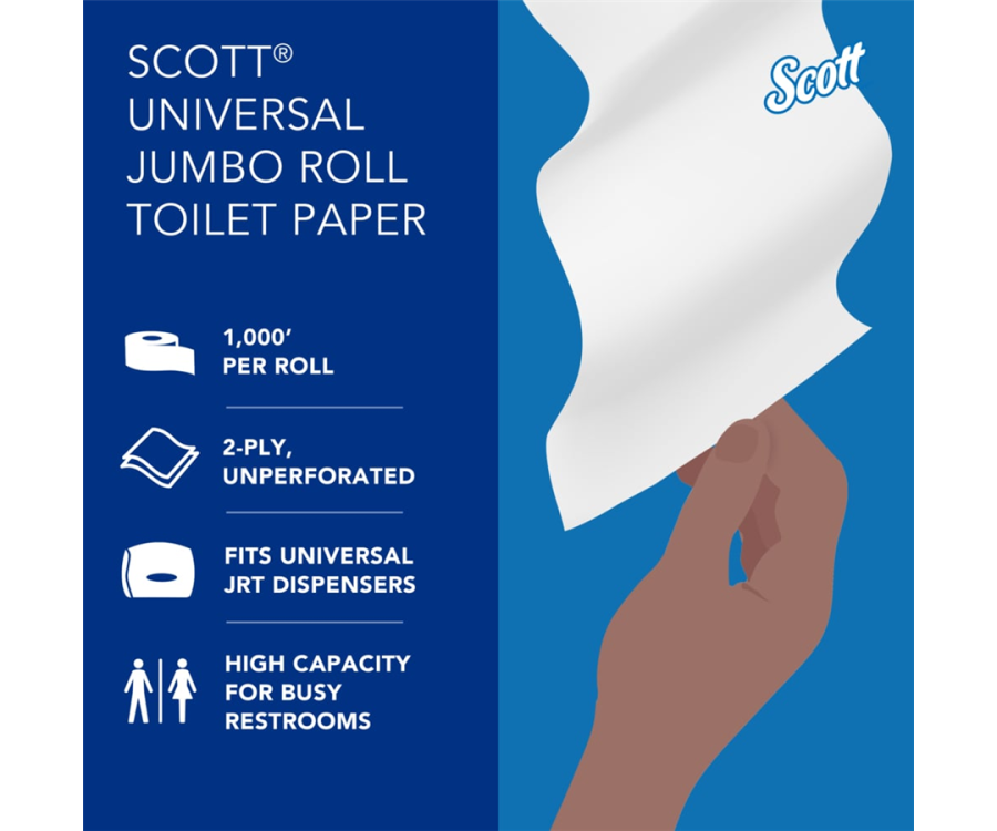 Scott® Essential 2-Ply Jumbo Roll Toilet Paper (3.55 in. x 1000 ft., 12/Case)
